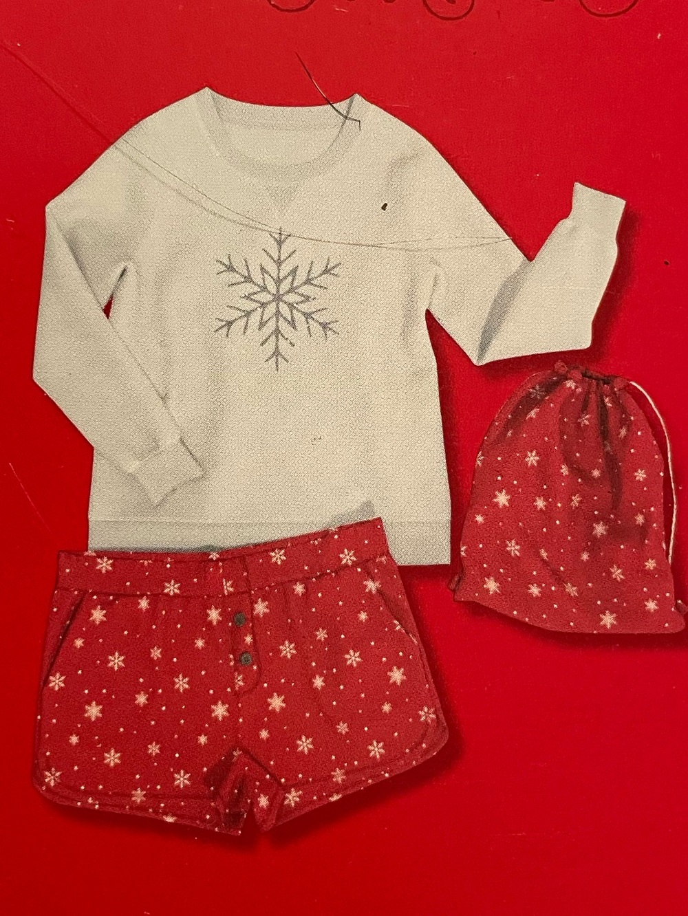 NWT Target Wondershop Womenโs Bling Snowflake PJ set in Backpack Small Pajamas